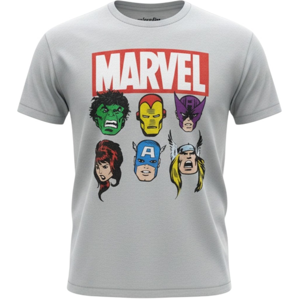 Marvel We Love Fine Mens Gray Avengers Graphic T-Shirt Hulk Iron Man Thor Large